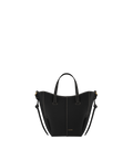 Cyme Tote Nano - Textured Black with Ecru Stitching